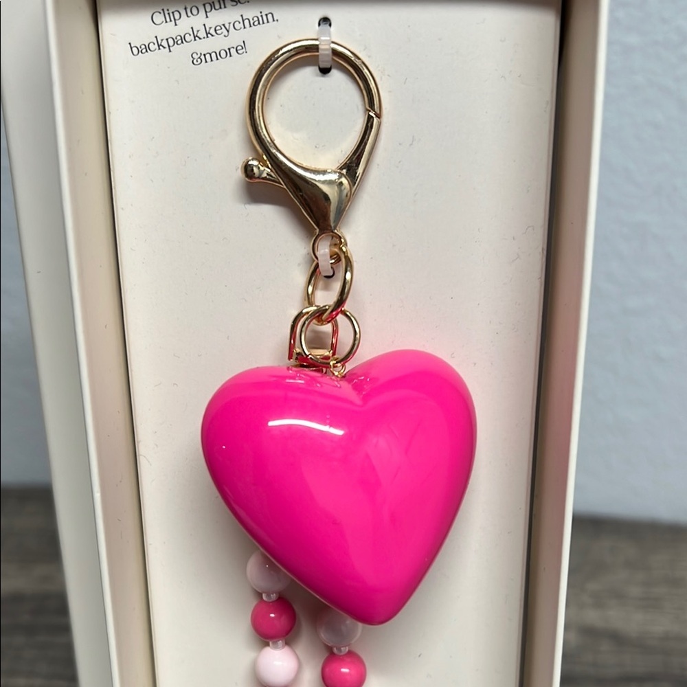 Macrae & Co | Pink Heart Bag Charm - Picture 3 of 9